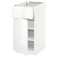 METOD / MAXIMERA - Base cabinet with drawer/door, white/Ringhult white, 40x60 cm - best price from Maltashopper.com 19454519