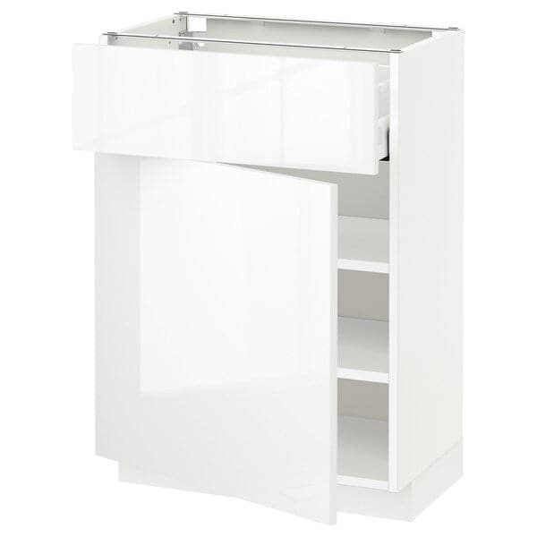 METOD / MAXIMERA - Base cabinet with drawer/door, white/Ringhult white, 60x37 cm - best price from Maltashopper.com 59462621