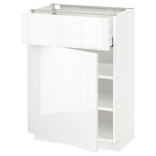 METOD / MAXIMERA - Base cabinet with drawer/door, white/Ringhult white, 60x37 cm