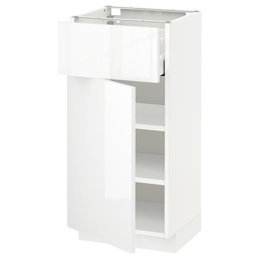 Ikea METOD / MAXIMERA - Base cabinet with drawer/door, white/Ringhult white, 40x37 cm