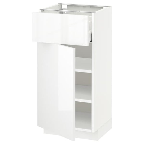 METOD / MAXIMERA - Base cabinet with drawer/door, white/Ringhult white, 40x37 cm