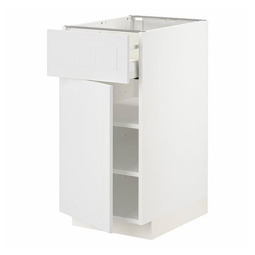 METOD / MAXIMERA - Base cabinet with drawer/door, white/Stensund white, 40x60 cm