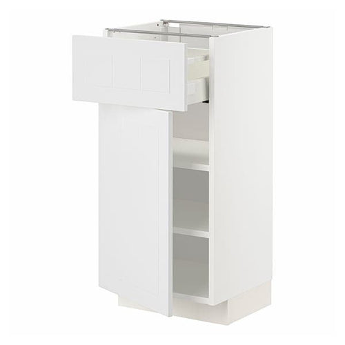 METOD / MAXIMERA - Base cabinet with drawer/door, white/Stensund white, 40x37 cm