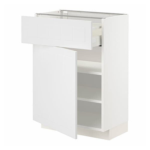 METOD / MAXIMERA - Base cabinet with drawer/door, white/Stensund white, 60x37 cm