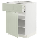 METOD / MAXIMERA base cabinet with drawer/door, white/Stensund light green, 60x60 cm