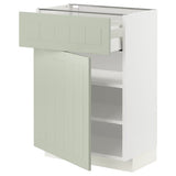 METOD / MAXIMERA base cabinet with drawer/door, white/Stensund light green, 60x37 cm