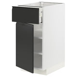 METOD / MAXIMERA base cabinet with drawer/door, white/Upplöv matt anthracite, 40x60 cm