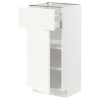 METOD / MAXIMERA - Base cabinet with drawer/door, white/Vallstena white, 40x37 cm - best price from Maltashopper.com 89507005