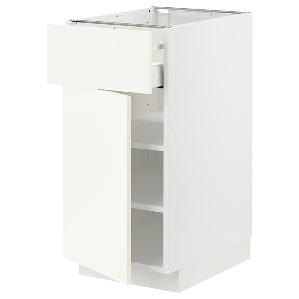 Ikea METOD / MAXIMERA - Base cabinet with drawer/door, white/Vallstena white, 40x60 cm