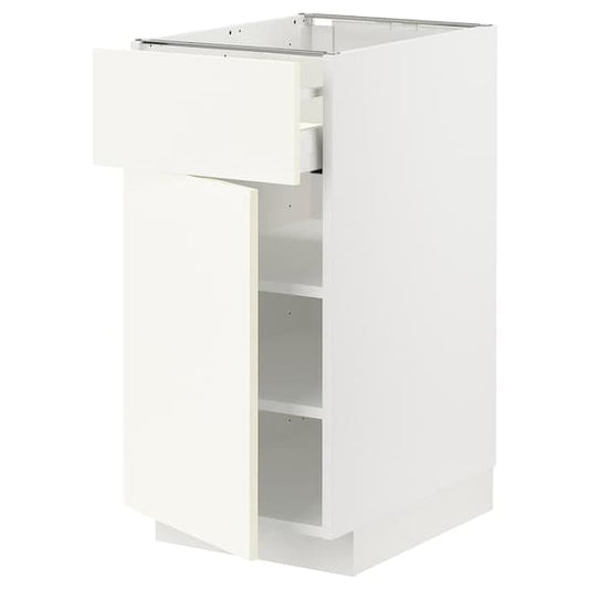 Ikea METOD / MAXIMERA - Base cabinet with drawer/door, white/Vallstena white, 40x60 cm