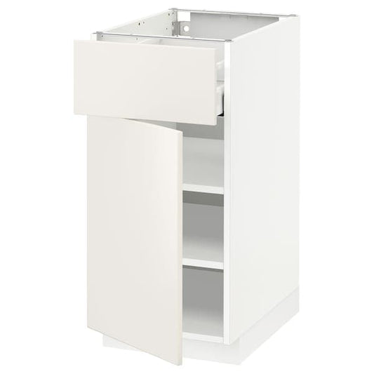 Ikea METOD / MAXIMERA - Base cabinet with drawer/door, white/Veddinge white, 40x60 cm
