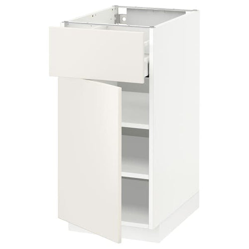 METOD / MAXIMERA base cabinet with drawer/door, white/Veddinge white, 40x60 cm