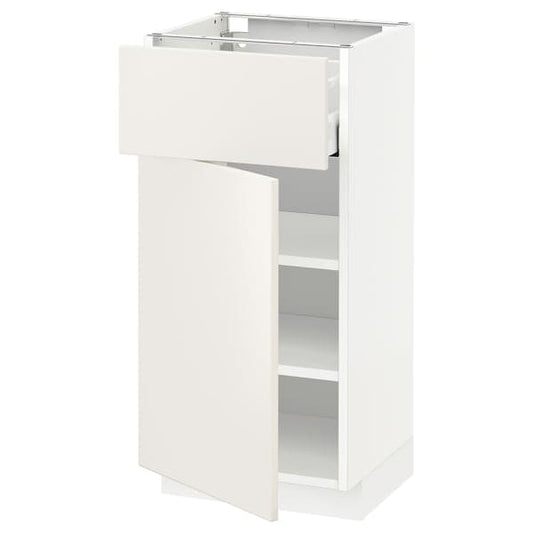 Ikea METOD / MAXIMERA - Base cabinet with drawer/door, white/Veddinge white, 40x37 cm