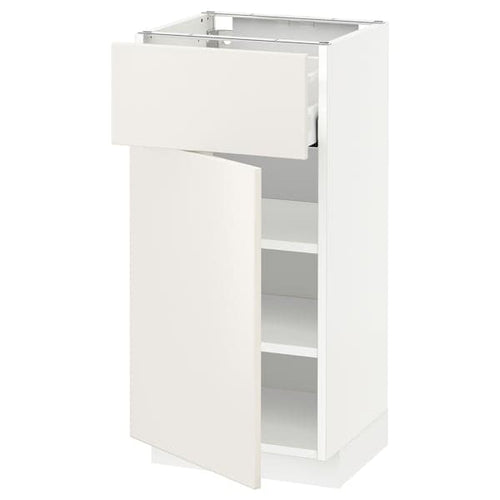 METOD / MAXIMERA - Base cabinet with drawer/door, white/Veddinge white, 40x37 cm