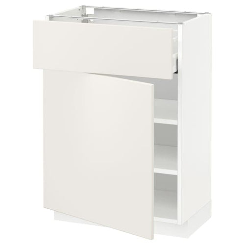 METOD / MAXIMERA - Base cabinet with drawer/door, white/Veddinge white, 60x37 cm