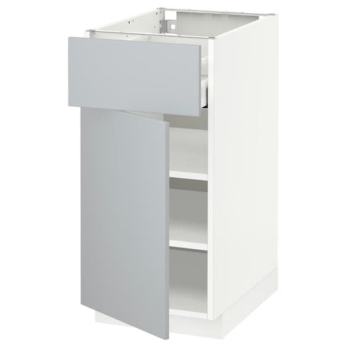 METOD / MAXIMERA - Base cabinet with drawer/door, white/Veddinge grey, 40x60 cm