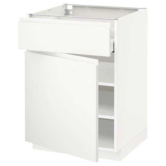 Ikea METOD / MAXIMERA - Base cabinet with drawer/door, white/Voxtorp matt white, 60x60 cm