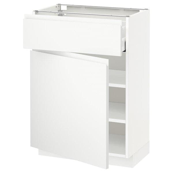 Ikea METOD / MAXIMERA - Base cabinet with drawer/door, white/Voxtorp matt white, 60x37 cm