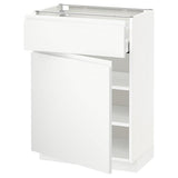METOD / MAXIMERA base cabinet with drawer/door, white/Voxtorp matt white, 60x37 cm