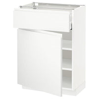 METOD / MAXIMERA base cabinet with drawer/door, white/Voxtorp matt white, 60x37 cm