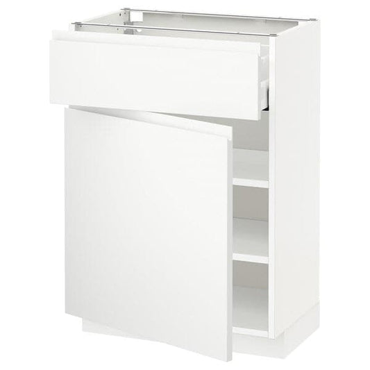Ikea METOD / MAXIMERA - Base cabinet with drawer/door, white/Voxtorp matt white, 60x37 cm
