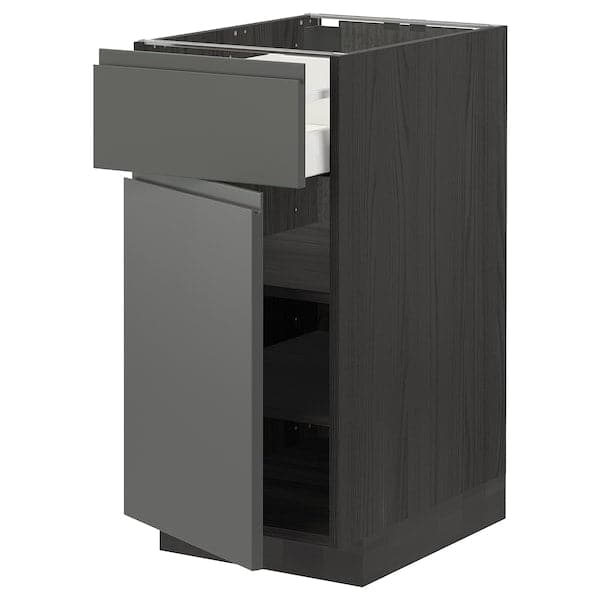 Ikea METOD / MAXIMERA - Base cabinet with drawer/door, black/Voxtorp dark grey, 40x60 cm