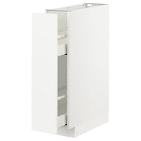 METOD / MAXIMERA - Base cabinet/pull-out int fittings, white/Axstad matt white, 20x60 cm - best price from Maltashopper.com 99288724