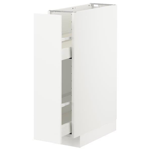 Ikea METOD / MAXIMERA - Base cabinet/pull-out int fittings, white/Axstad matt white, 20x60 cm