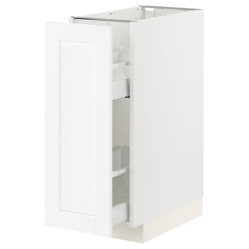 METOD / MAXIMERA - METOD / MAXIMERA Base cabinet/pull-out int fittings, white Enköping/white wood effect, 30x60 cm