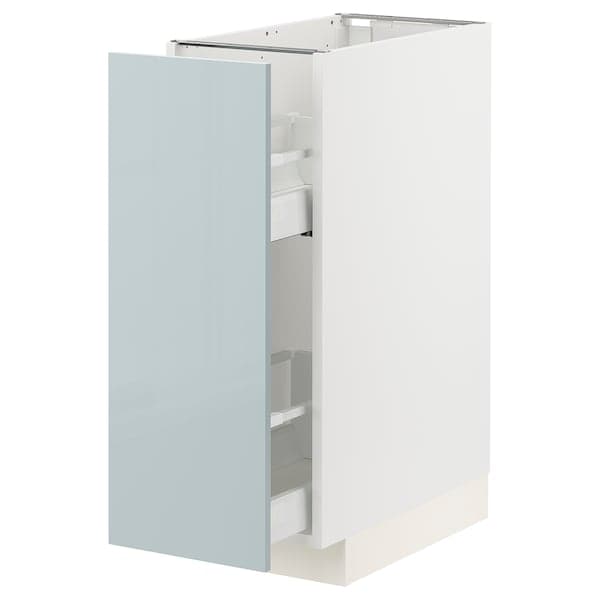 Ikea METOD / MAXIMERA - Base cabinet/pull-out int fittings, white/Kallarp light grey-blue, 30x60 cm