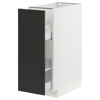 METOD / MAXIMERA - Base cabinet/pull-out int fittings, white/Nickebo matt anthracite, 30x60 cm - best price from Maltashopper.com 99498067