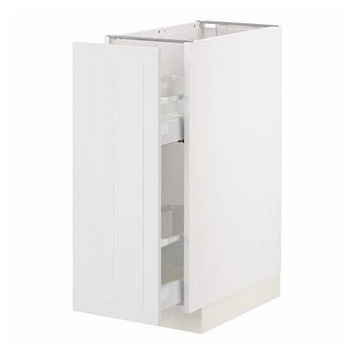 METOD / MAXIMERA - Base cabinet/pull-out int fittings, white/Stensund white, 30x60 cm