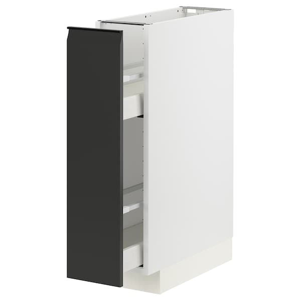Ikea METOD / MAXIMERA - Base cabinet/pull-out int fittings, white/Upplöv matt anthracite, 20x60 cm