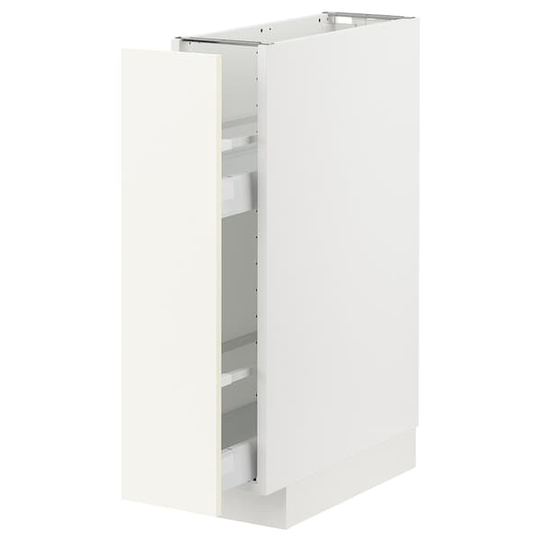 METOD / MAXIMERA - Base cabinet/pull-out int fittings, white/Vallstena white, 20x60 cm - best price from Maltashopper.com 19506938