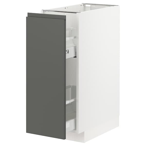 Ikea METOD / MAXIMERA - Base cabinet/pull-out int fittings, white/Voxtorp dark grey, 30x60 cm