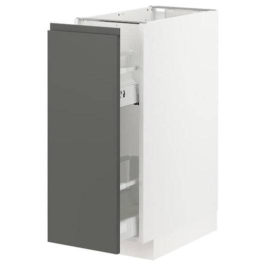Ikea METOD / MAXIMERA - Base cabinet/pull-out int fittings, white/Voxtorp dark grey, 30x60 cm