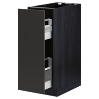 METOD / MAXIMERA - Base cabinet/pull-out int fittings, black/Nickebo matt anthracite, 30x60 cm - best price from Maltashopper.com 19498698