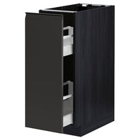 METOD / MAXIMERA - Base cabinet/pull-out int fittings, black/Upplöv matt anthracite, 30x60 cm - best price from Maltashopper.com 59495259
