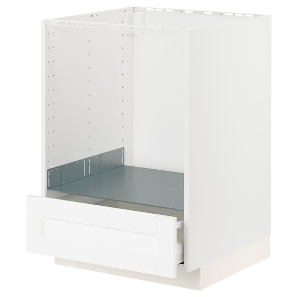 METOD / MAXIMERA - Base cabinet for oven with drawer, white Enköping/white wood effect, 60x60 cm - best price from Maltashopper.com 09473288