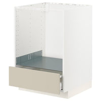 METOD / MAXIMERA - Base cabinet for oven with drawer, white/Havstorp beige, 60x60 cm - best price from Maltashopper.com 49504075