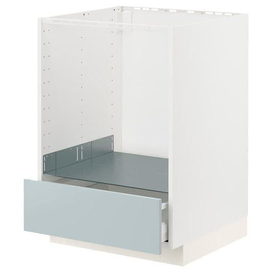 Ikea METOD / MAXIMERA - Base cabinet for oven with drawer, white/Kallarp light grey-blue, 60x60 cm