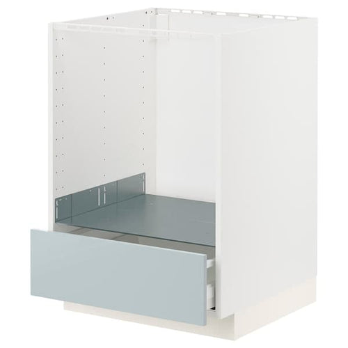 METOD / MAXIMERA - Base cabinet for oven with drawer, white/Kallarp light grey-blue, 60x60 cm