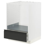 METOD / MAXIMERA base cabinet for oven with drawer, white/Upplöv matt anthracite, 60x60 cm