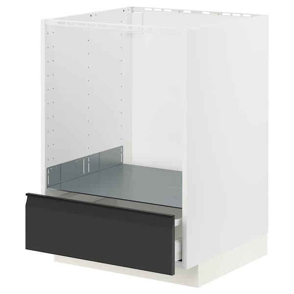 Ikea METOD / MAXIMERA - Base cabinet for oven with drawer, white/Upplöv matt anthracite, 60x60 cm