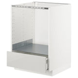 METOD / MAXIMERA base cabinet for oven with drawer, white/Ringhult light grey, 60x60 cm
