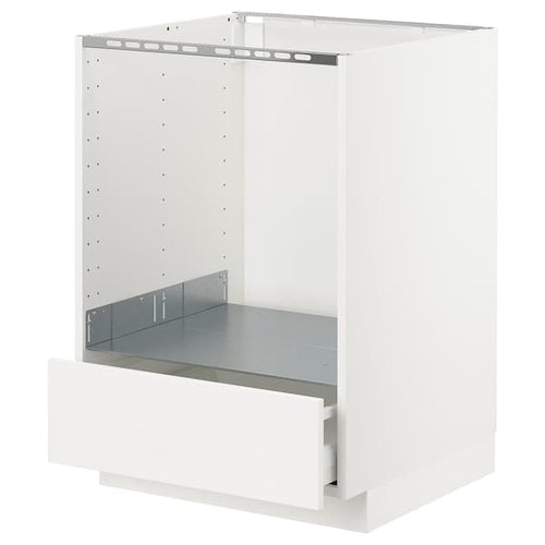 METOD / MAXIMERA - Base cabinet for oven with drawer, white/Veddinge white, 60x60 cm