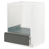 METOD / MAXIMERA base cabinet for oven with drawer, white/Voxtorp dark grey, 60x60 cm