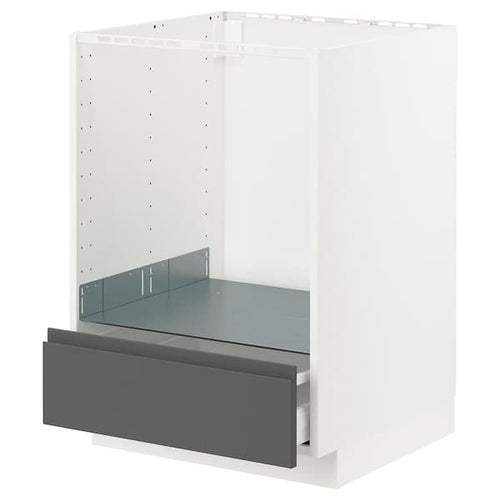 METOD / MAXIMERA - METOD / MAXIMERA Base cabinet for oven with drawer, white/Voxtorp dark grey, 60x60 cm