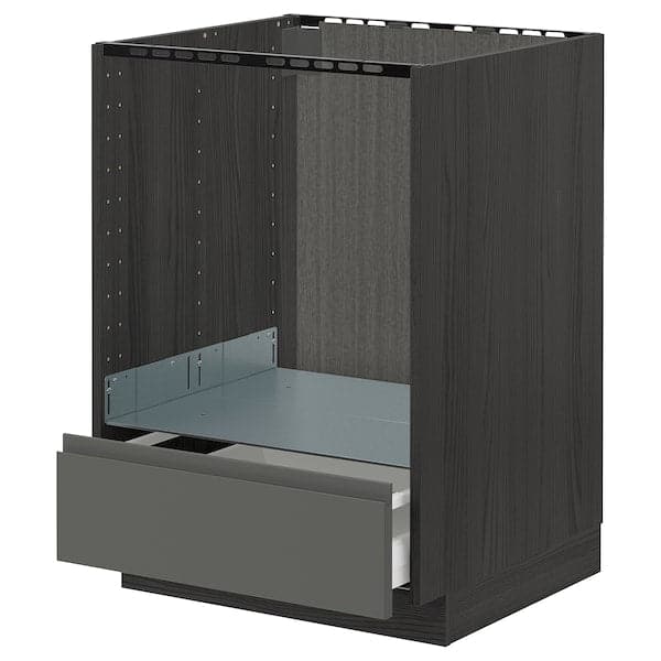Ikea METOD / MAXIMERA - Base cabinet for oven with drawer, black/Voxtorp dark grey, 60x60 cm