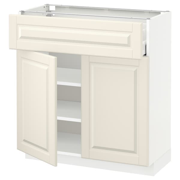 Ikea METOD / MAXIMERA - Base cabinet with drawer/2 doors, white/Bodbyn off-white, 80x37 cm